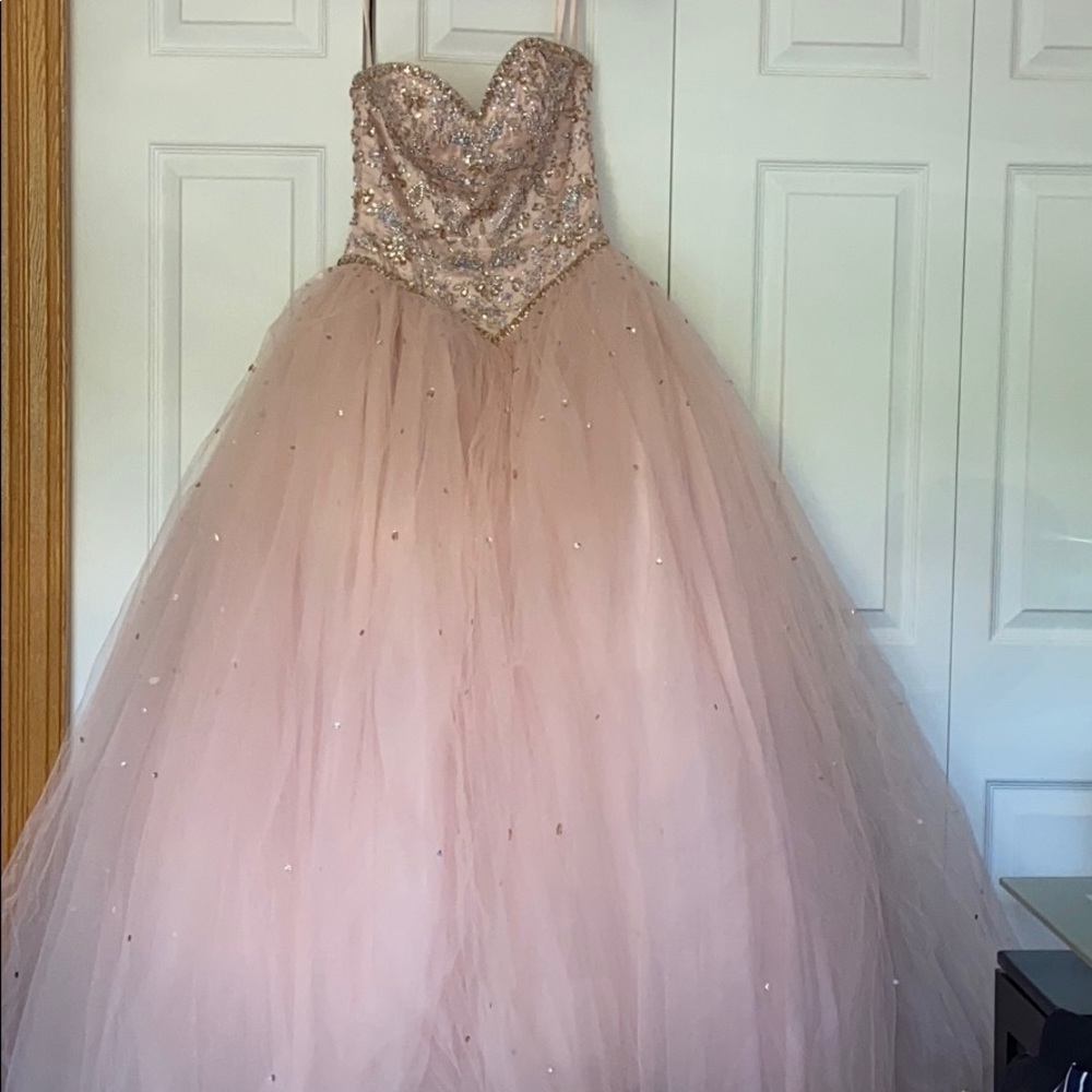 Pink Ballroom Prom Dress, Size two